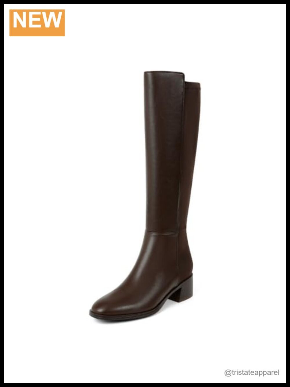 Knee High Boots for Women Stretchy Low Heel Chunky Tall Boots Faux Leather